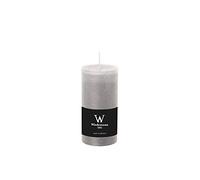 INNA-Glas Candela a Colonna/Candela di Cera Aurora, Grigio Chiaro, 12cm, Ø5,8cm, 42h - Made in Germany - Candelotto/Candela Rustica
