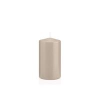 INNA-Glas Candela votiva/Candela a Colonna Maeva, Beige, 13cm, Ø7cm, 52h - Made in Germany - Candela di Cera/Candela Decorativa