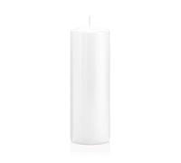 INNA-Glas Candela votiva/Candela a Colonna Maeva, Bianco, 20cm, Ø7cm, 103h - Made in Germany - Candela di Cera/Candela Decorativa
