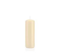 INNA-Glas Candela votiva/Candela a Colonna Maeva, Crema, 15cm, Ø5cm, 37h - Made in Germany - Candela di Cera/Candela Decorativa