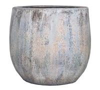 INNA-Glas Fioriera in Ceramica con Grano, Blu-Beige, 25 cm, Ø 27 cm - Vaso da Fiori
