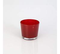 INNA-Glas Piccolo portacandela/Vasetto in Vetro Alena, Rosso, 8,5cm, Ø10cm - Lampada da Tavolo/Vaso Conico