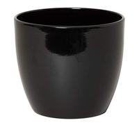 INNA-Glas Portafiori Ceramica, Nero, 12cm, Ø13,5cm - portapiante da Interno/portavasi