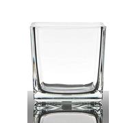 INNA-Glas Vaso da Fiori Kim, cubetto/Quadrato, Trasparente, 14x14x14cm - Vaso Decorativo - Vaso da Piante