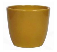 INNA-Glas Vaso da Piante Ceramica, Giallo ocra, 8,5cm, Ø10,5cm - vasi per Fiori/portavasi
