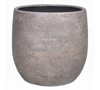 INNA-Glas Vaso in Ceramica con Grano, Bianco-Marrone, 27 cm, Ø 28 cm - Vaso da Fiori