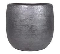 INNA-Glas Vaso in Ceramica con Grano, Nero, 27 cm, Ø 28 cm - Vaso da Fiori