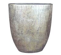 INNA-Glas Vaso Ovale in Ceramica con Grano, Oro, 51x17x57 cm - Vaso Decorativo