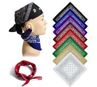 INNAL Set Bandane 8 Pezzi Bandane Colorate Paisley Bandane Unisex Bandana per Capelli Collo Polso Testa(8 Colori)