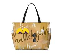 Innalzerò un Alleluia più forte dell'incredulità. Grande borsa da spiaggia per donna con cerniera e tasca impermeabile, borsa da palestra pieghevole e leggera per viaggi, spesa, nuoto, sport.