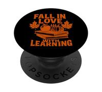Innamorarsi di apprendimento - divertente studiare autunno stagione gioco di parole PopSockets PopGrip Adesivo