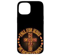 Innamorarsi di Gesù non lascia mai il design grafico cristiano Custodia per iPhone 15
