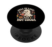 Innamorarsi di Hot Cocoa Carino Fantasma Autunno Halloween PopSockets PopGrip Adesivo