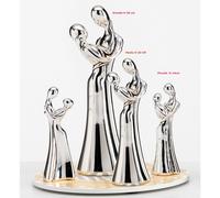 Innamorati braccio sul collo Statuetta In Resina argento Grande h 30 cm argento