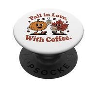 Innamorati del simpatico bevitore di caffè autunnale Coffee Coffee PopSockets PopGrip Adesivo