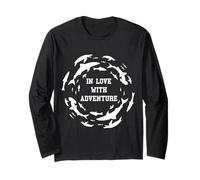 Innamorato dell'avventura Shark Circle Ocean Wildlife Explorer Maglia a Manica