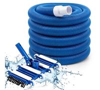 Innconee 2 kit per la pulizia della piscina includono una testa aspirante per piscina da 35,6 cm con ruote flessibili e tubi da 3,8 cm x 4,7 m per la pulizia dello stagno fuori terra, palo non incluso
