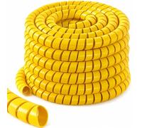 Innconee Tubo idraulico resistente a spirale, protezione per cavi da 3,2 cm x 300 m, in plastica flessibile, per tubi pneumatici idraulici, giallo