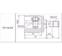 Innel Girevole Kit Giunti Honda Civic Uk Ma/Mb, Accord Cb/Cc/Cd/Ce/Cg, Cr-V Rd.