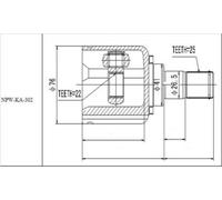 DISCO HARDY, ALBERO CARDANICO Compatibile Con KIA CEED 1.4, 1.6, 2.0 06-, ELANT
