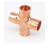 Inner Diameter 15x1mm Copper End Feed Cross 4 Ways Pipe Adapter Air Conditioner Refrigeration
