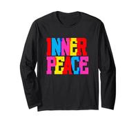 Inner Peace Retro Colorful Typography Mindfulness Calm Maglia a Manica