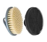 INNERNEED Spazzola da doccia in morbido silicone per uso alimentare, spazzola per la pulizia della pelle, con spazzola da doccia in PP per esfoliare, trattamento anticellulite