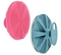 INNERNEED Spazzola per doccia in morbido silicone per uso alimentare, spazzola per la pulizia della pelle, esfoliante delicata e buona schiuma (verde scuro + rosa)