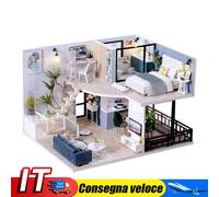 InnerSetting DIY Mini Doll House Kit 3D Wooden Double-Decker Loft Manual Assembl