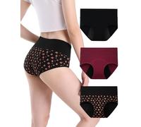 INNERSY Mutande Assorbenti Donna Vita Alta Slip Cotone Ciclo Mestruale Intimo Post Parto Pacco da 3