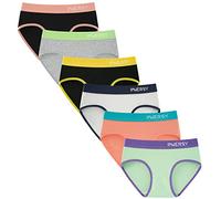 INNERSY Mutande Bambina 12 Anni Cotone Slip Ragazza Sportivi Vita Media Culotte 8-16 Pacco da 6 (10-12 Anni, 2 Nero/4 Multicolore)