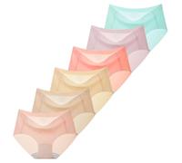 INNERSY Mutande da ragazza, senza cuciture, in microfibra, 152-176, confezione da 6, Macarons Multicolore, 164-170