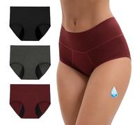 INNERSY Mutande Mestruali Donna Flusso Abbondante Intimo Bambù Pacco da 3 | Slip Ciclo Mestruale Vita Alta, Mutanda Assorbente Lavabili, Mutandine Post Parto, Culotte Impermeabile, A Prova di Perdite