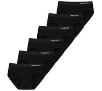 INNERSY Mutande per adolescenti e ragazze, in cotone, morbide mutandine per teen, confezione da 6, 6 nero., 12-14 Jahre