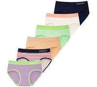 INNERSY Mutande per adolescenti e ragazze, in cotone, morbide mutandine per teen, confezione da 6, Multicolore/1 striscia, 12-14 Jahre