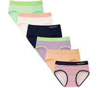 INNERSY Mutandine Bambina Cotone Slip Ragazza Vita Media 14 Anni 12 16 10 Culotte Comodo 6 Pack (10-12 Anni, 5 Multicolore/1 Striscia)