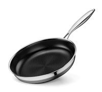 Innerwell Padella in Ceramica da 20 cm, Padella Antiaderente a nido d'ape in acciaio inox tri-ply, Padella Piccola a Induzione, Senza Pfoa