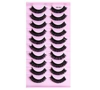 Innesti russi di grandi volumi liberi falsi 10 paia di capelli di visone multistrato spessi, 1 articoli per il trucco (G, taglia unica) [G, 1 pezzo (confezione da 1)]