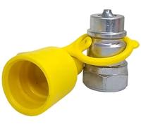 Innesto rapido a valvola da 1/2 maschio completo di tappo di protezione parapolvere giallo made in Italy