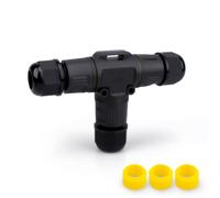 Innfeeltech 1 Pcs T tipo impermeabile scatola di giunzione connettore di cavo all'aperto, connessione rapida M20, 3 poli per cavo da 5 a 8 mm, con 3 pezzi di spina in gomma sostituibile