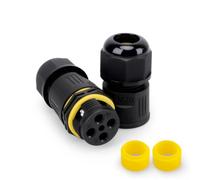 Innfeeltech 1 Pcs Waterproof Junction Box Outdoor Cable Connector, M20 Screw Crimping, 3 Pole per cavo da 5 a 8 mm, con 2 Pcs sostituibile spina in gomma