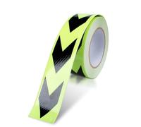 Innfeeltech 1 pz nastro di avvertimento a testa di freccia riflettente, 50mm*25m, nastro adesivo con freccia a riflessione notturna, verde e nero