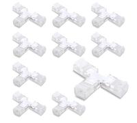 Innfeeltech 10 Pcs Strip Connector Wire Quick Connector per 8MM 2 Pin LED Light, doppia striscia laterale, tipo T
