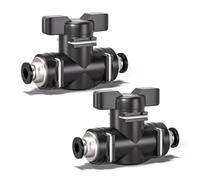 Innfeeltech 10 pezzi 4 mm nero diritto pneumatico flusso d'aria controllo valvola a sfera spingere per collegare raccordo pneumatico