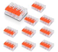 Innfeeltech 10 pezzi Ternimal di collegamento, morsetto di collegamento a 4 porte, parallelo, con leva, morsetto per cavi con conduttore da 0,2-4 mm² Per progetti fai da te