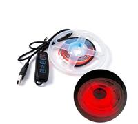 Innfeeltech 1M COB LED Striscia di luce, 8mm larghezza 5V rosso 320LEDs / m Striscia di luce, connettore USB con pulsante di dimming