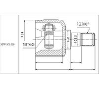 Giunto Interno Kit Hyundai Sonata Ef MTM / 1998-2004 / Nf 2004- Nuovo