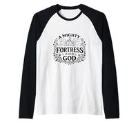Inni di Grazia: Una Potente Fortezza è Il Nostro Dio - Christian Maglia con Maniche Raglan