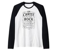 Inno - su Cristo la Roccia Solida I Stand - Bibbia Cristiana Maglia con Maniche Raglan