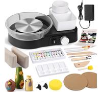 Innofans Tornio per Ceramica Elettrico per Principianti e Professionisti - Kit Ceramica Completo per Casa con 1kg di Argilla, 0-200 RPM e Accessori, Macchina Professionale per Progetti Fai da Te